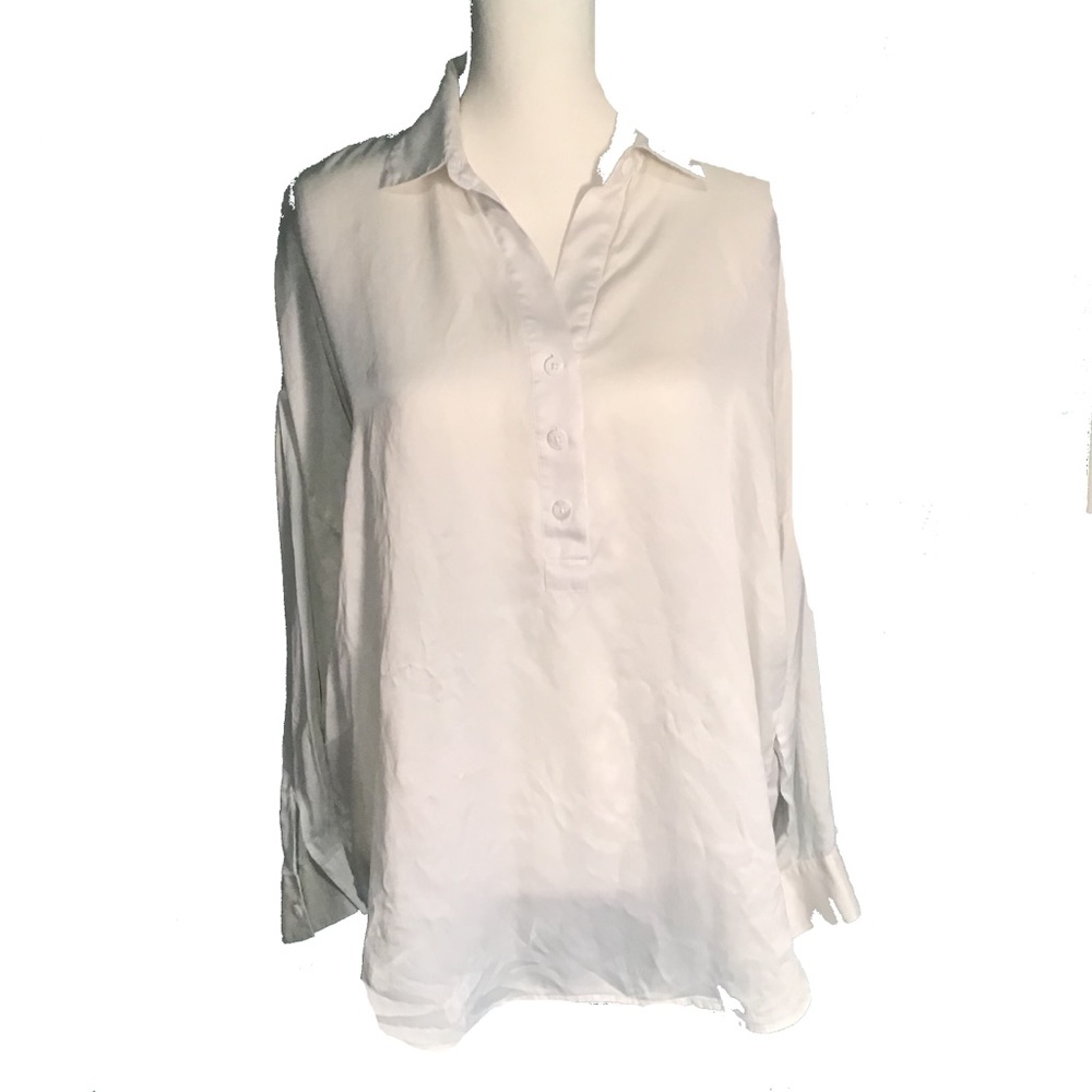 Cabi 100% Silk White Blouse size M